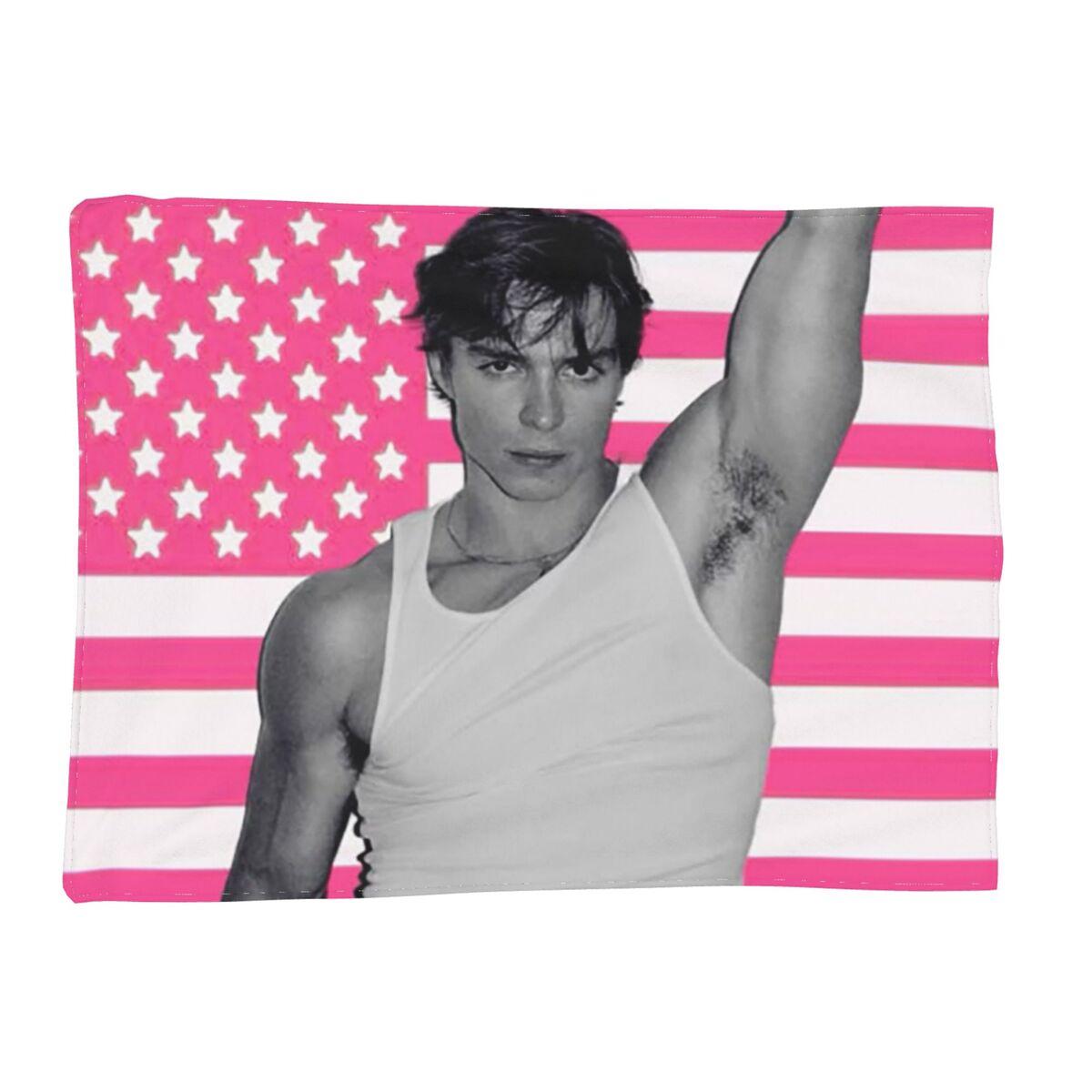 

Nicholas Alexander Chavez American Flag Blanket Soft Warm Flannel Throw Blanket Plush for Bed Livingroom Picnic Travel Home Sofa 80x120cm