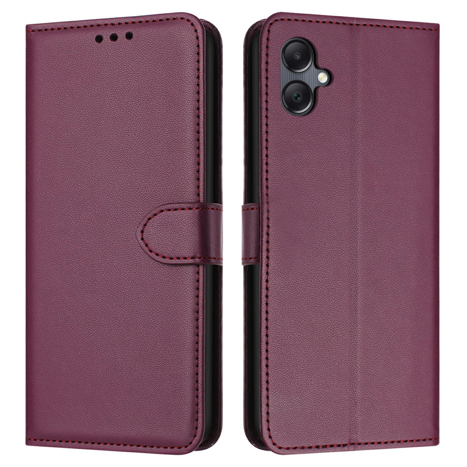 

For Samsung Galaxy A06 4G Wallet Phone Case Leather Stand Cover with Strap Purple