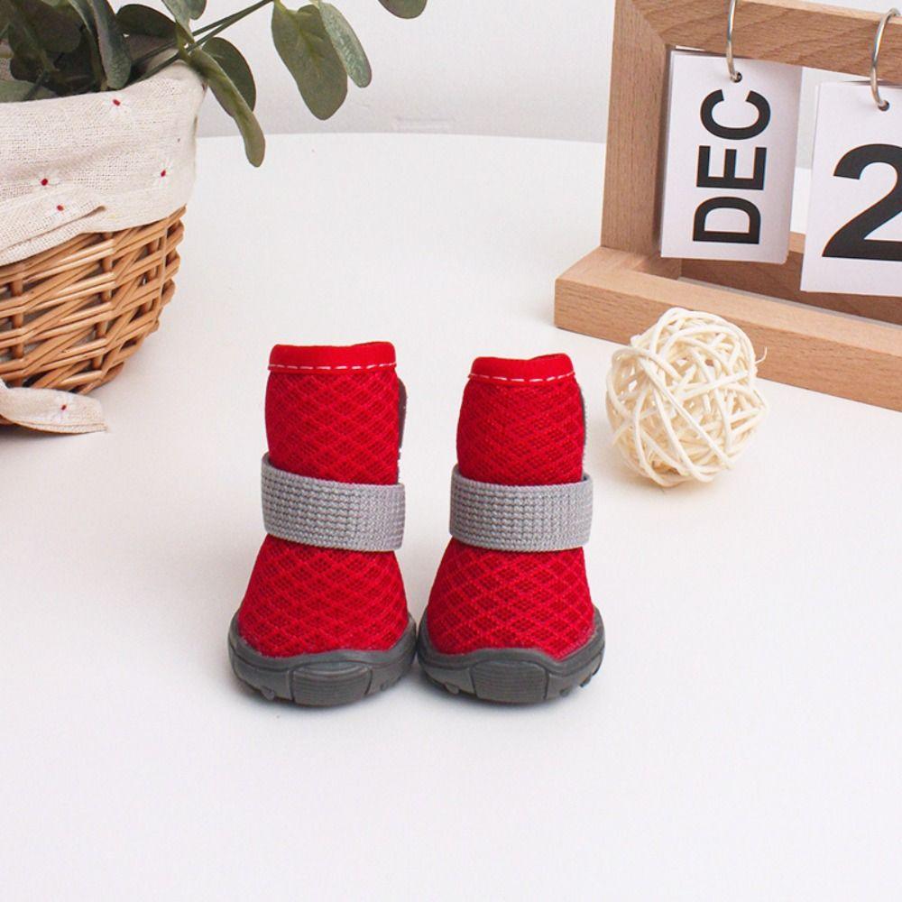 Breathable Dog Shoes Wear-resistant Pet Foot Covers Mesh Dog Boots for Small Dogs