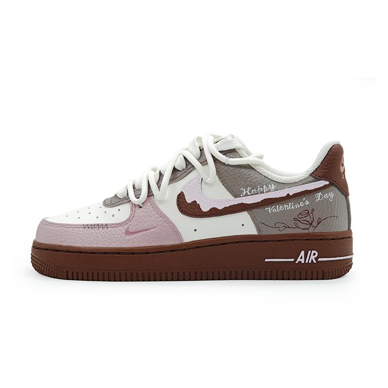 

Nike Air Force 1 REGO Hot Dog Thermal Abrasion Resistant Low top Skateboard Shoes Unisex White Pink Brown Gray IM3378-122(Team1189-) 38