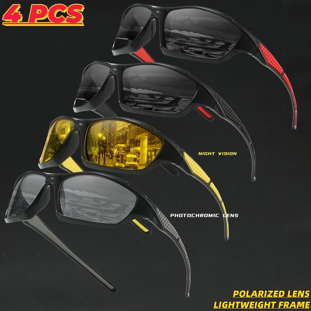 4pcs Fashion UV400 Safety Goggles Cycling Glasses Men Women Bike Sunglasses Bicycle MTB Eyewear Outdoor Sport Eyeglasses
