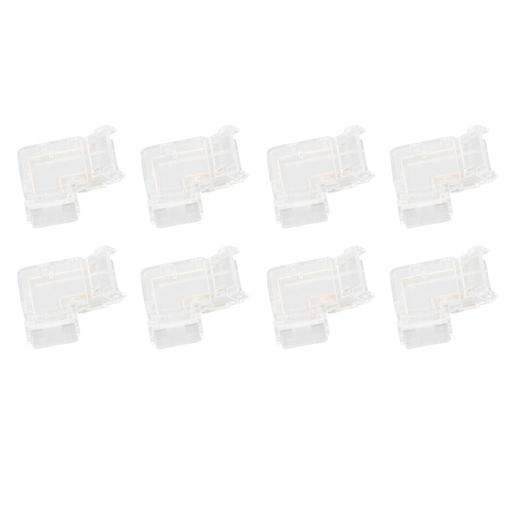 8pcs LED Strip Light Connector Professional Transparent 3Pin L Shaped COB Connector for COB LED