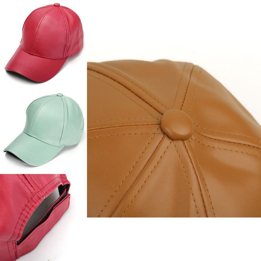 Premium Quality Unisex Women Soft Faux Leather Baseball Cap For Biker Outdoor Use