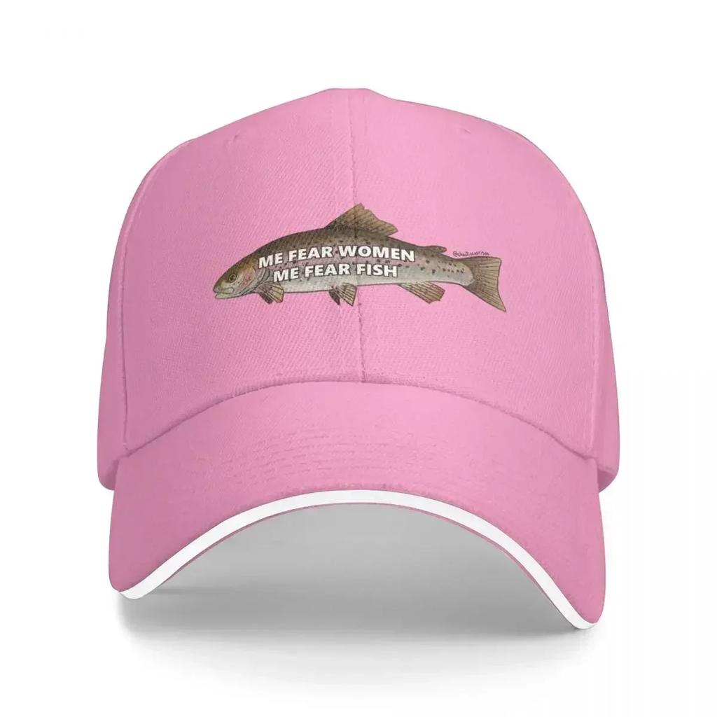 me fear Women me fear fish Baseball Cap Hat Luxury Brand cute Custom Cap Womens Hats For The Sun Unisexs