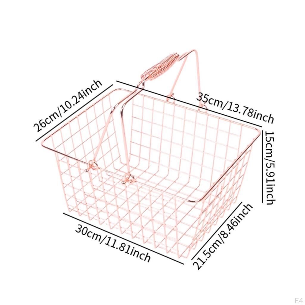 Shopping Basket Storage Ergonomic Multipurpose with Handle Supermarket Organizer for Fruits