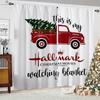 Czerwony samochód choinka 3d drukowane zasłony kieszonka na pręt z włókna poliestrowego pokój dziecięcy restauracja dekoracja świąteczna zasłony