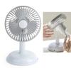 Small Electric Fan Simple Portable Vintage Pure Color USB Charging Little Fan for Summer Light Blue