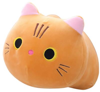 Neko Town Kočka Plyšová Roztomilá Tělo Nadýchaná a Mačkatelná Dárkový Polštář, Polštářek, Hračka, (Hnědý)