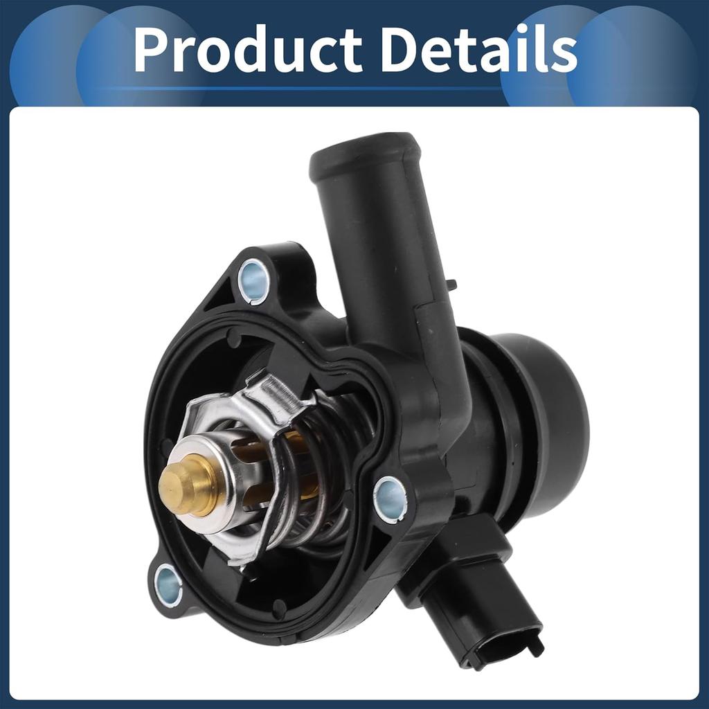 Car Thermostat Inner Engine Coolant Thermostat Housing Assembly No.55593034 for Chevrolet Cruze 11-15 for Buick Encore 2013-2021 Plastic Black
