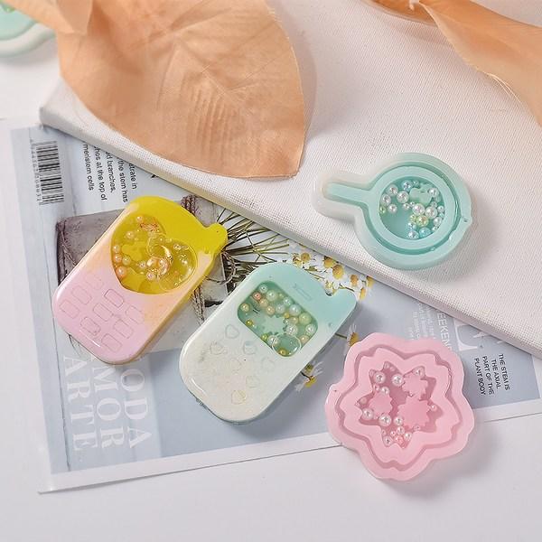 Lyriart Milk Bottle Heart Noodle Mobile Phone Comprehensive Shaker Mold 10 Types DIY Craft, Mixing Korean Popular Toys