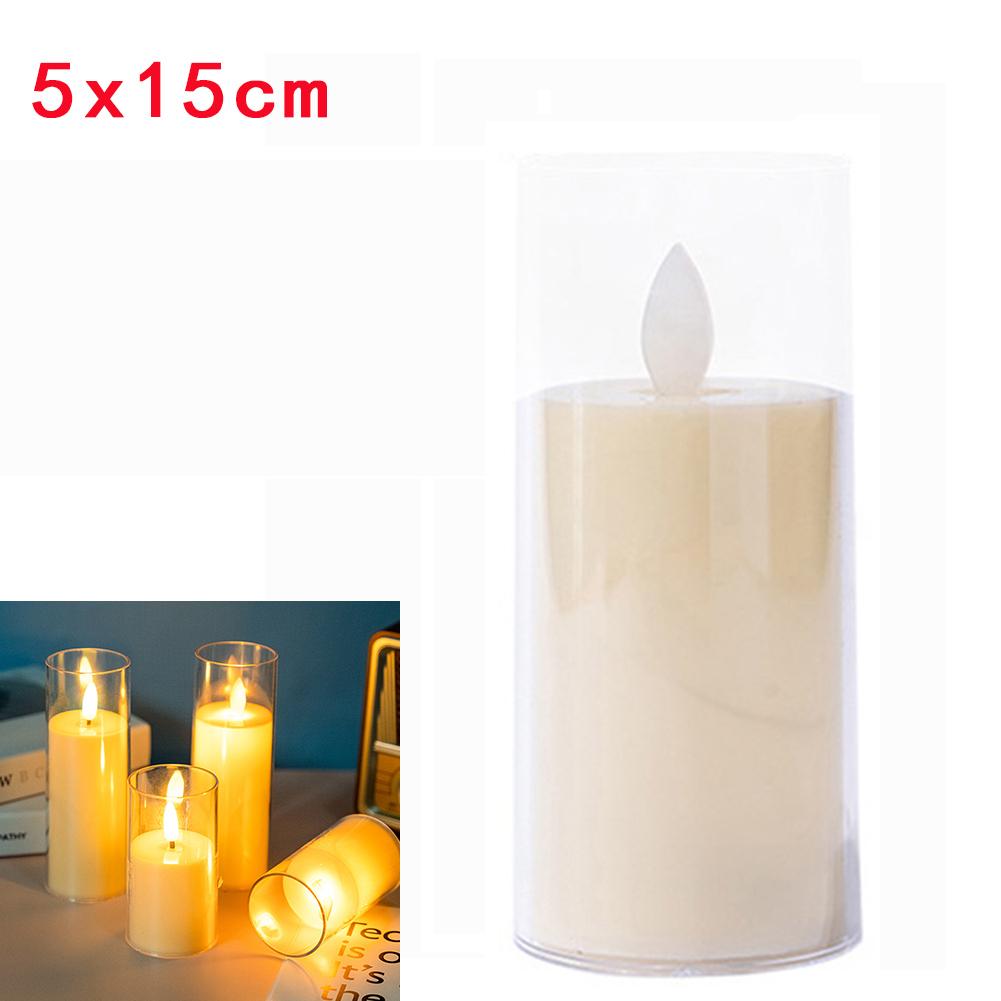 

Электронные беспламенные свечи мерцающий фитиль 3D эффект стеклянная свеча мерцающий свет домашний фестиваль вечеринка украшение