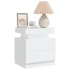 Bedside Table - Maison Exclusive - White - 45x35x52 Cm - Engineered Wood - Contemporary