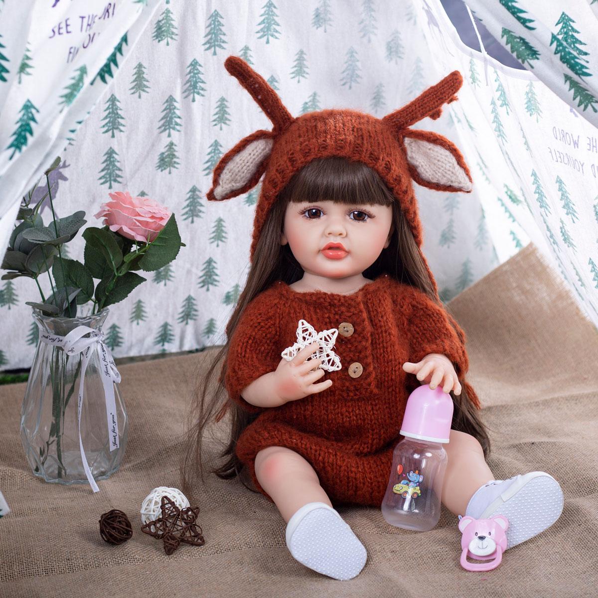 KEIUMI 22 дюйма полностью силиконовая виниловая кукла реборн горячая распродажа Betty — фото 7