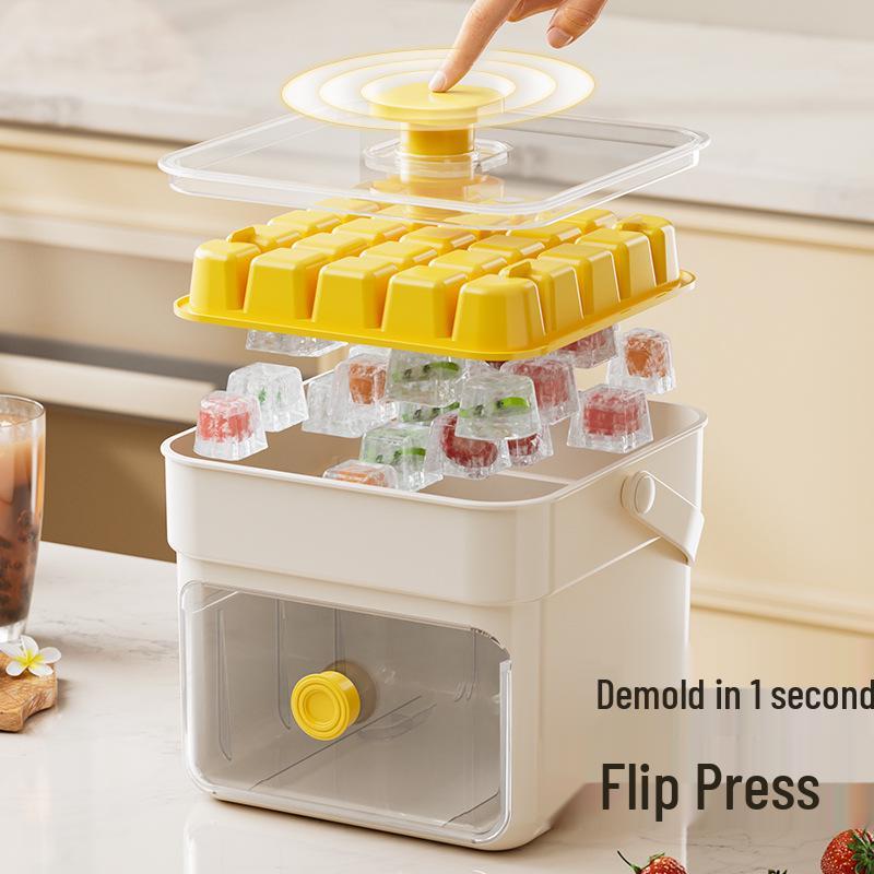 Handheld Ice Cube Mold with Food-Grade Freezer Storage for Homemade Ice