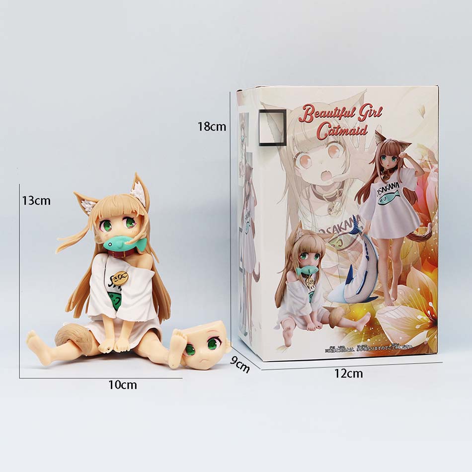 Kawaii Cat Ear Girl Kinako Anime Figure Action Figure Cartoon Girl Model Statue Collection Desktop Decoration Ornament Toys Gift