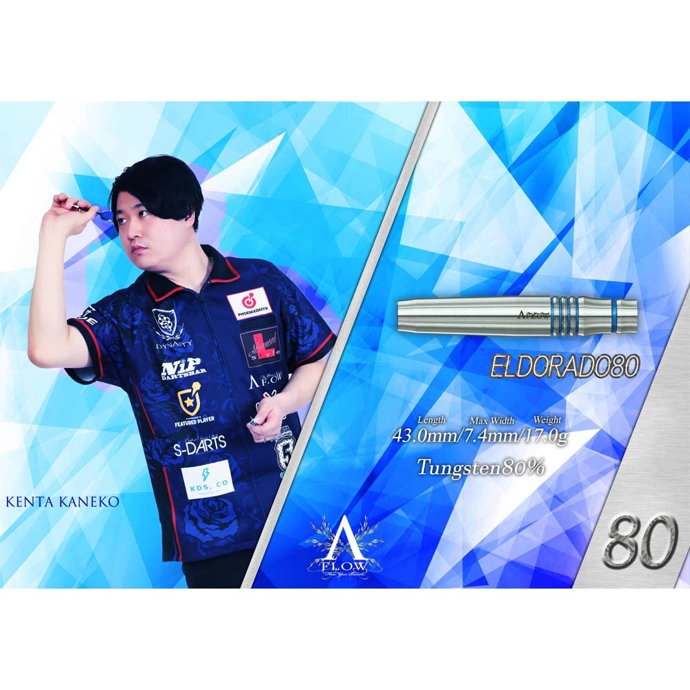 DYNASTY EL DORADO 2BA Kenta Kaneko Player Model Darts Barrel Dart Set A-FLOW80