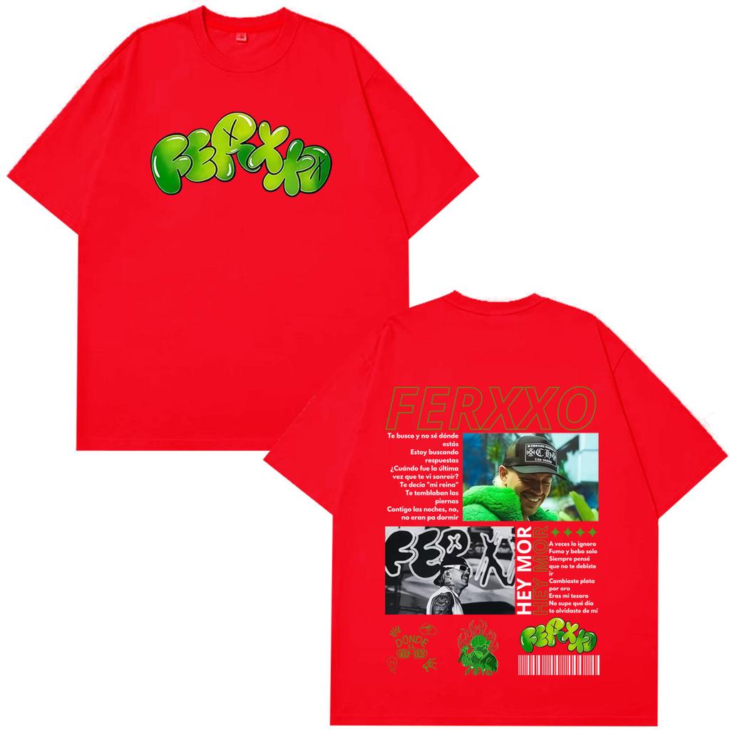 Rapper Feid Ferxxo Tour 2026 Print Tees Unisex Unisex Vintage Hiphop Tshirts Shortsleeved Casual Loose Cotton Tshirts Fan Gifts