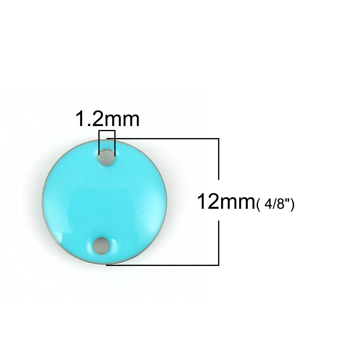 

DoreenBeads Copper Enamelled Sequins Connectors Round Unplated Green Enamel Jewelry Making Findings 12mm( 4/8 ) Dia., 10 PCs
