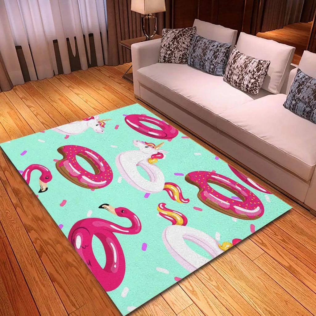 Cartoon Niedliches Einhorn Bereichsteppich Rosa Rose Glänzender Teppich Fantasie Tier Fußmatte Regenbogen Matten Wohnzimmer Kinderzimmer Türvorleger