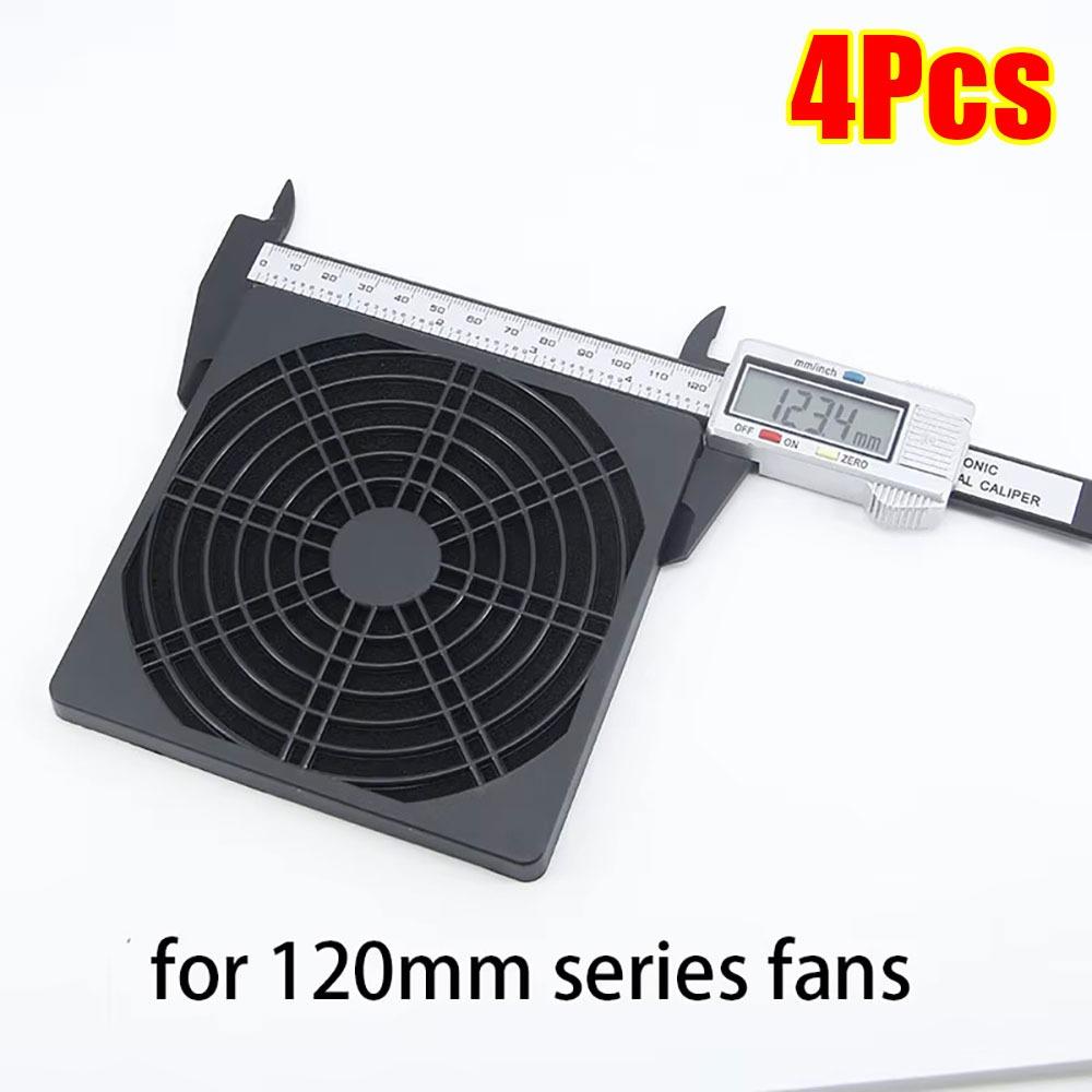 4Pcs Guard Grill Protector PC Computer Fan Filter 40/50/60/80/90/120mm ABS Case Fan Dust Filter 3in1 Cleaning Case