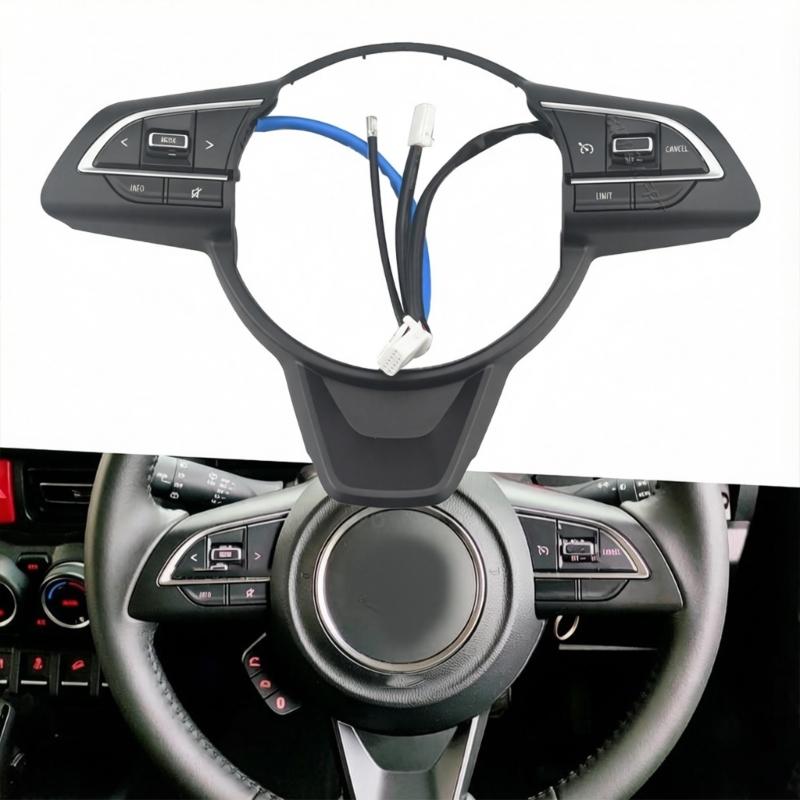 Interior Button Repair Steering Wheel Assembly Set with Separate Button Layout, Black ABS Housing, and Rear Lead Structure for Interior Trim Repair