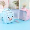 Pig Shape Money Saving Box Tinplate Coins Storage Box Handheld Piggy Bank  For Children Gift