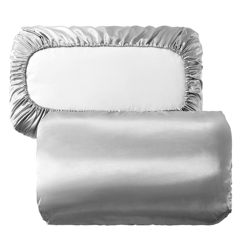 Luxuriöser Kissenbezug mit elastischem Band aus Imitatseide, einfarbig, bequem, glatt, Satin-Kissenbezug, Queen, High-End, Kissenbezüge in King-Size 50x75cm (19x29in)2pc