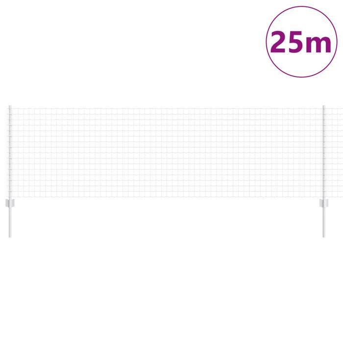 VidaXL Clôture Euro avec 11 poteaux en U Argent 0,8x25 m Acier 3336186