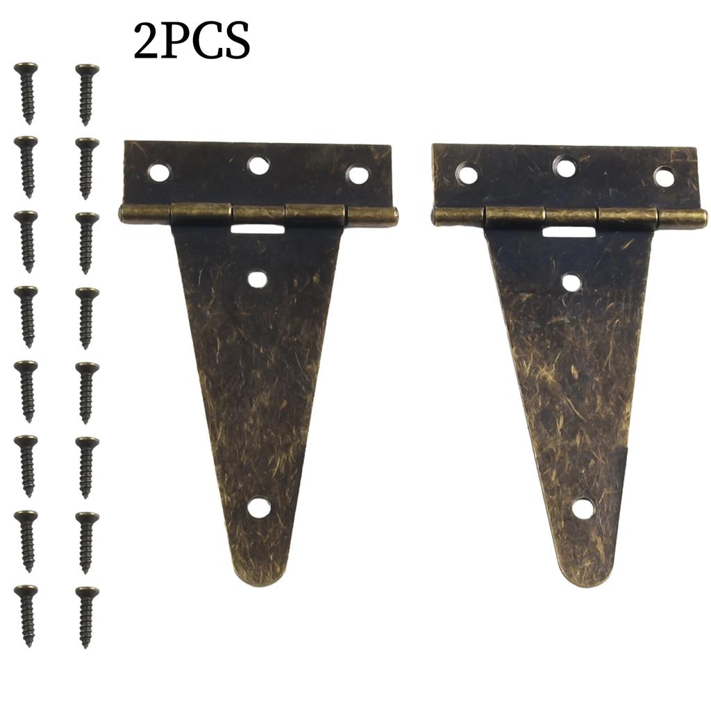 2pcs Flat Hinge T-hinges For Wooden Box Hanging Cabinet Doors Garden Doors Marine Cabins Yacht Doors Wine Box Bronze Hinges