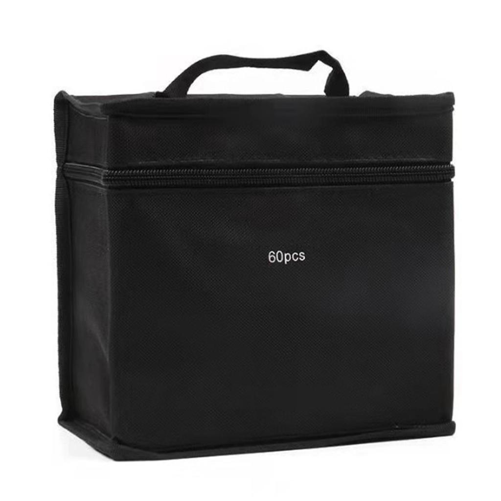 Fixy s dvojitým hrotem 60 barev Černé tělo pera Přenosný plastový materiál Fixy pro kreslení