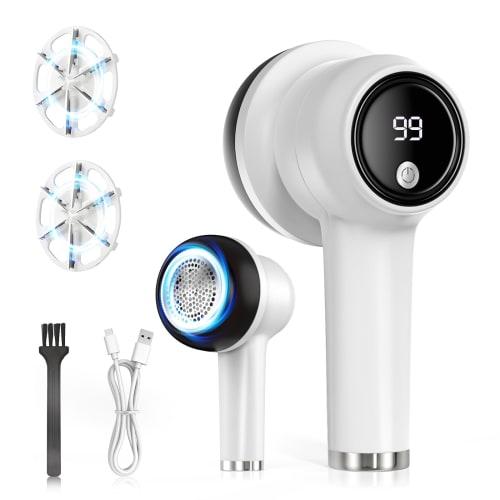 

TOPBIRD Electric Lint Remover [2025 Upgraded Version] with 3 Speed Settings, Replacement Blades, LCD Display, 6 Powerful Blades, Type-C Rechargeable