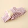 Girls' High-Waisted Camel Hair Cotton Pants for Winter - Three-Layer Thermal Uniform for Older Children