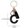 Black Glitter Star Sequins Resin 26 Letters Keychain Initials A-Z Keyring Tassel Charm Accessories Backpack Hanging Decoration