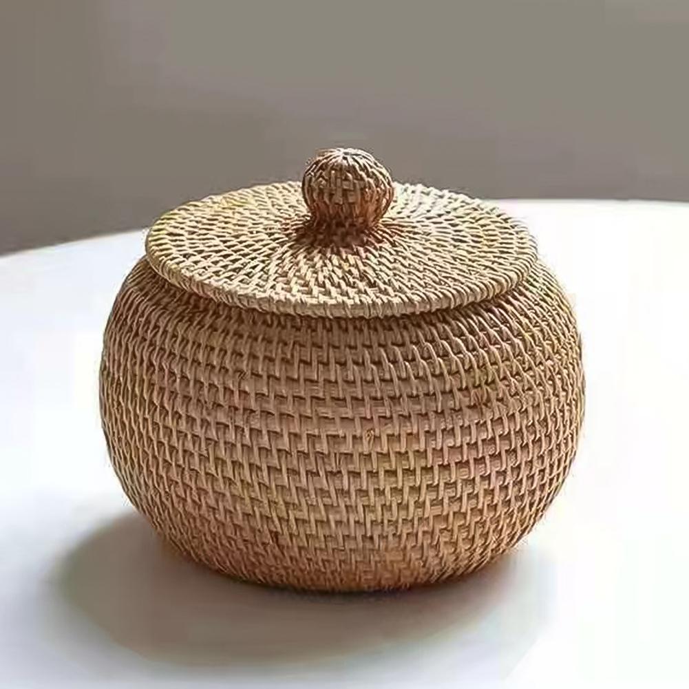 Aufbewahrungskorb aus Rattan 15*15*12cm 1 Stück Multifunktional Vietnamesische Herbstrebe A Schachfiguren Nagelneu