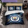 Set Lenzuola Manchester City Modello 3 Pezzi Morbida Copripiumino in Microfibra con Federe per Camera da Letto