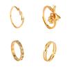 Elegant Heart Bow Titanium Steel Ring for Women Minimalist Round Circle Band Light Luxury Jewelry