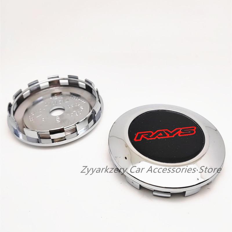 AAYP1 4pcs Volk VR Rays Racing 76mm 73mm Wheel Caps Car Center Hubcaps TE37SL Rims ABS Cover Car Styling