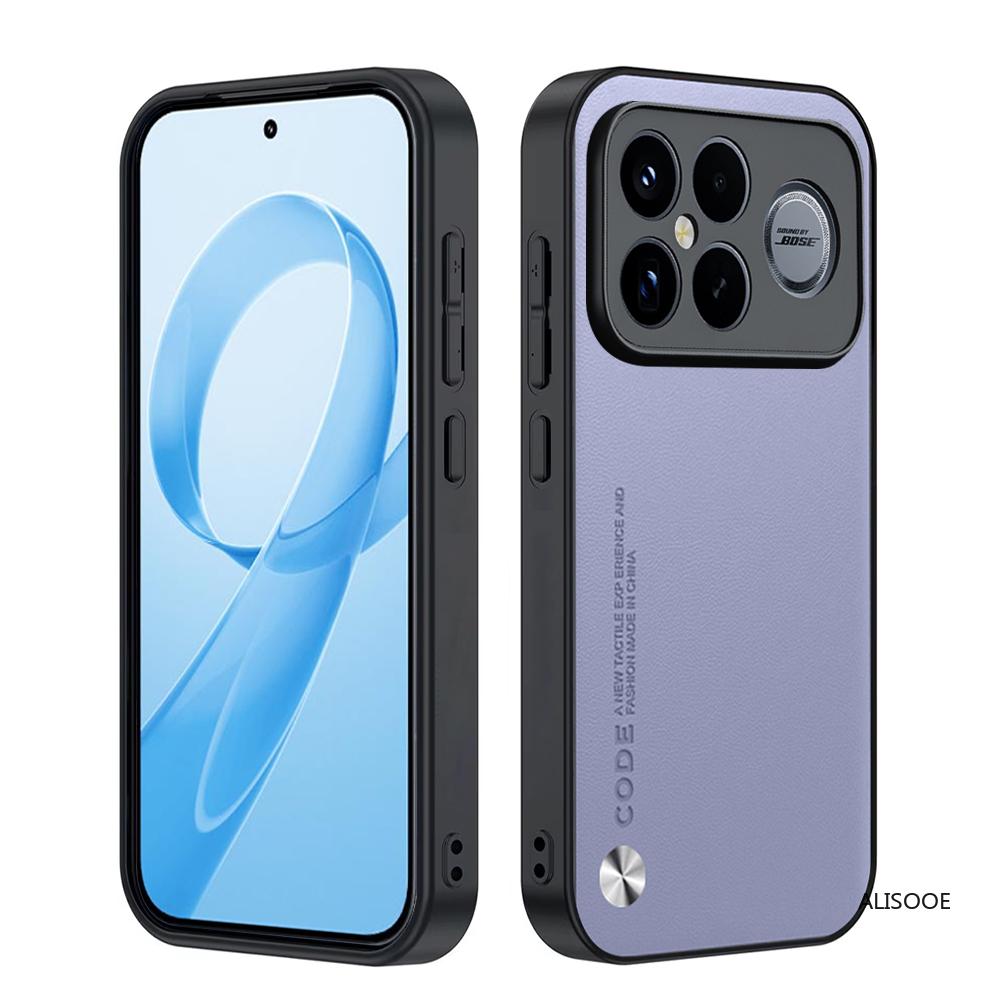 Leather Funda for Xiaomi POCO F8 Ultra Case Cover Fashion Fiber Texture PU-Leather Protection Shockproof Back Capa