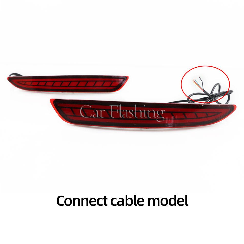 2Pcs For Mazda 3 Mazda3 Axela Car Rear Fog Lamp LED Rear Bumper Brake Light Dynamic Turn Signal Light Reflector