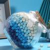 Glass Wish Bottle with Cork - Lucky Stars, Seashells, Driftwood, Origami Paper Crane - Teacher's Gift
