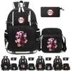 3Pcs/set Cartoon Demon Slayer Printed Backpack Large Capacity Bookbag Student School Bag Outdoor Laptop Travel Bag