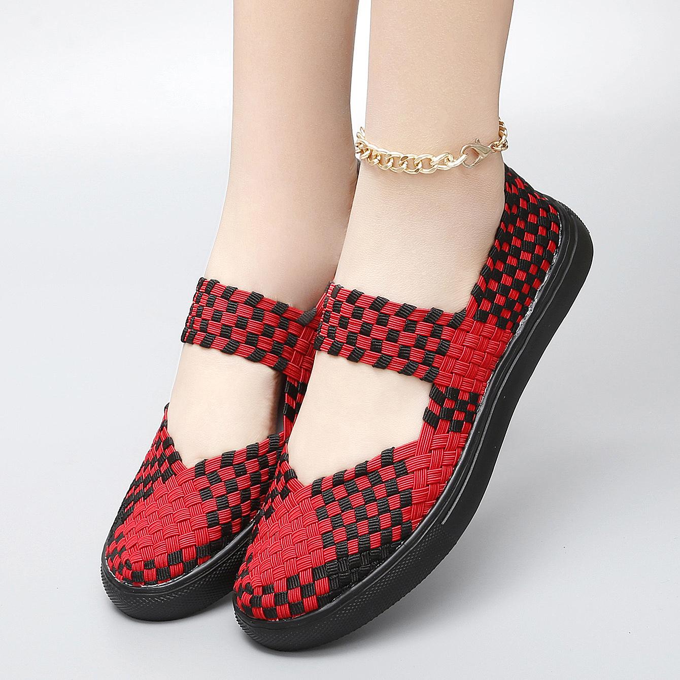 

Женские дышащие трикотажные туфли на плоской подошве, весна 2024, однотонные лоферы с острым носком, женские минималистичные балетки без застежек 4.5