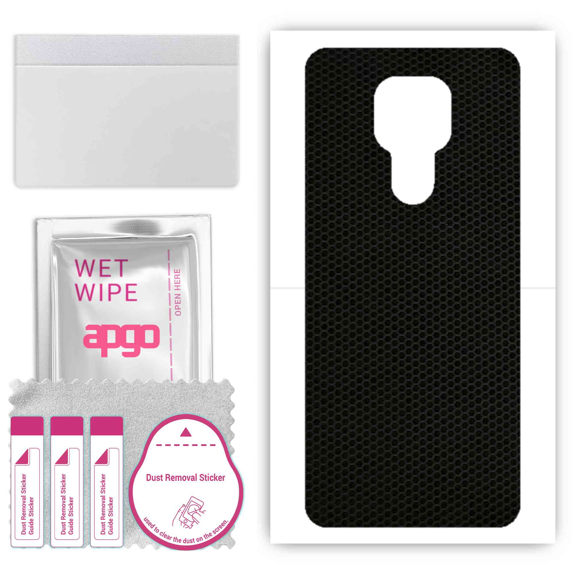 

apgo Protective Skin Sticker for the back compatible with Motorola Moto E7 Plus, Wrap Film, Foil, Vinyl - Pattern Matrix