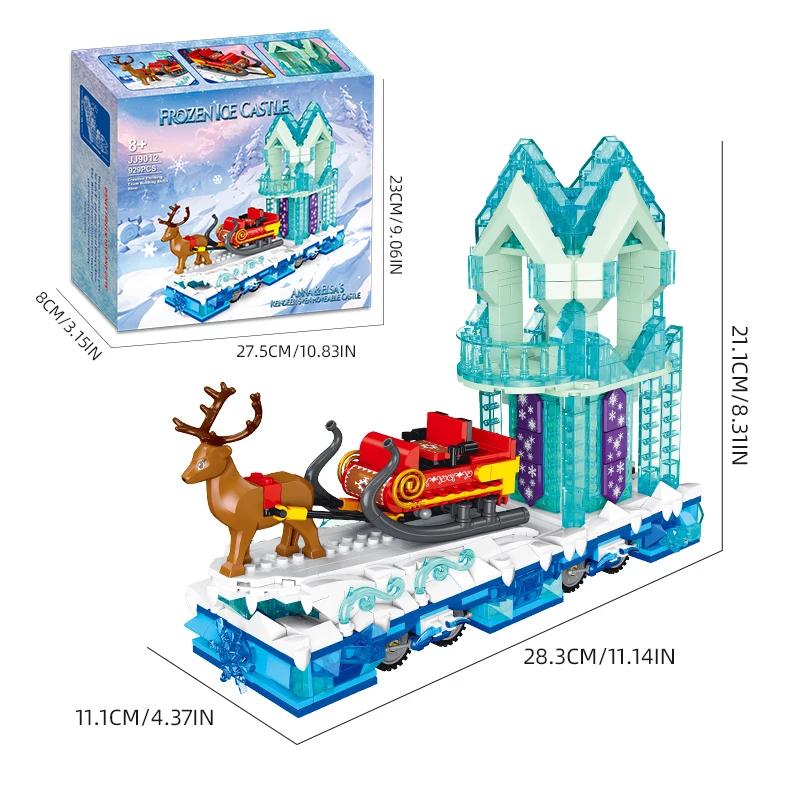

929PCS Christmas Reindeer Sleigh Car Winter Snow House Building Blocks Assemble Bricks Desktop Decoration Kids DIY Toys Gifts No Box