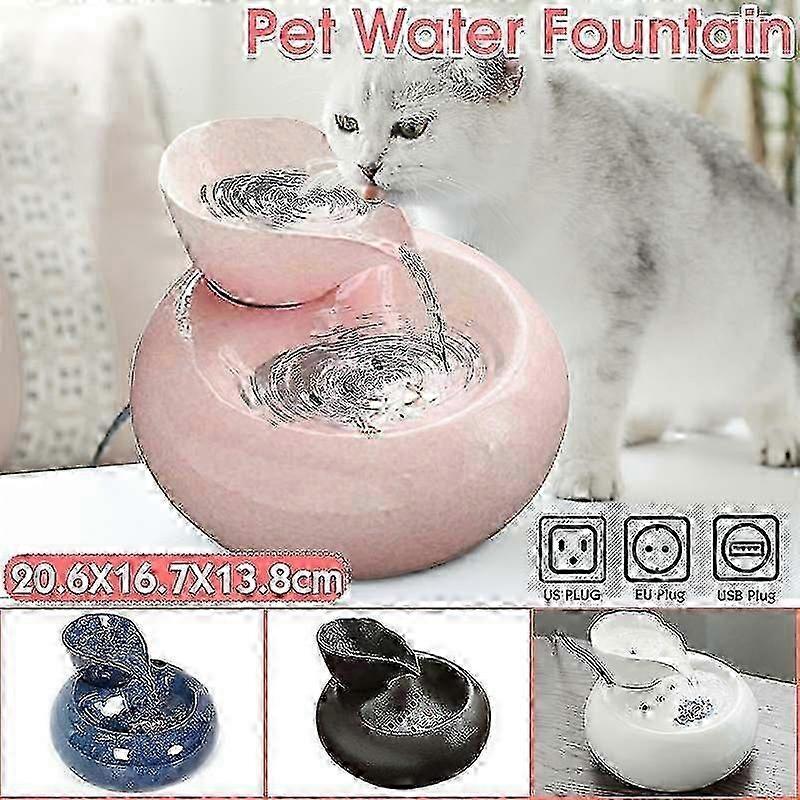 Elektrischer Trinkbrunnen für Haustiere mit Filter – Weißer Wassernapf für Katzen und Hunde mit USB-Kabel für frisches Trinkwasser