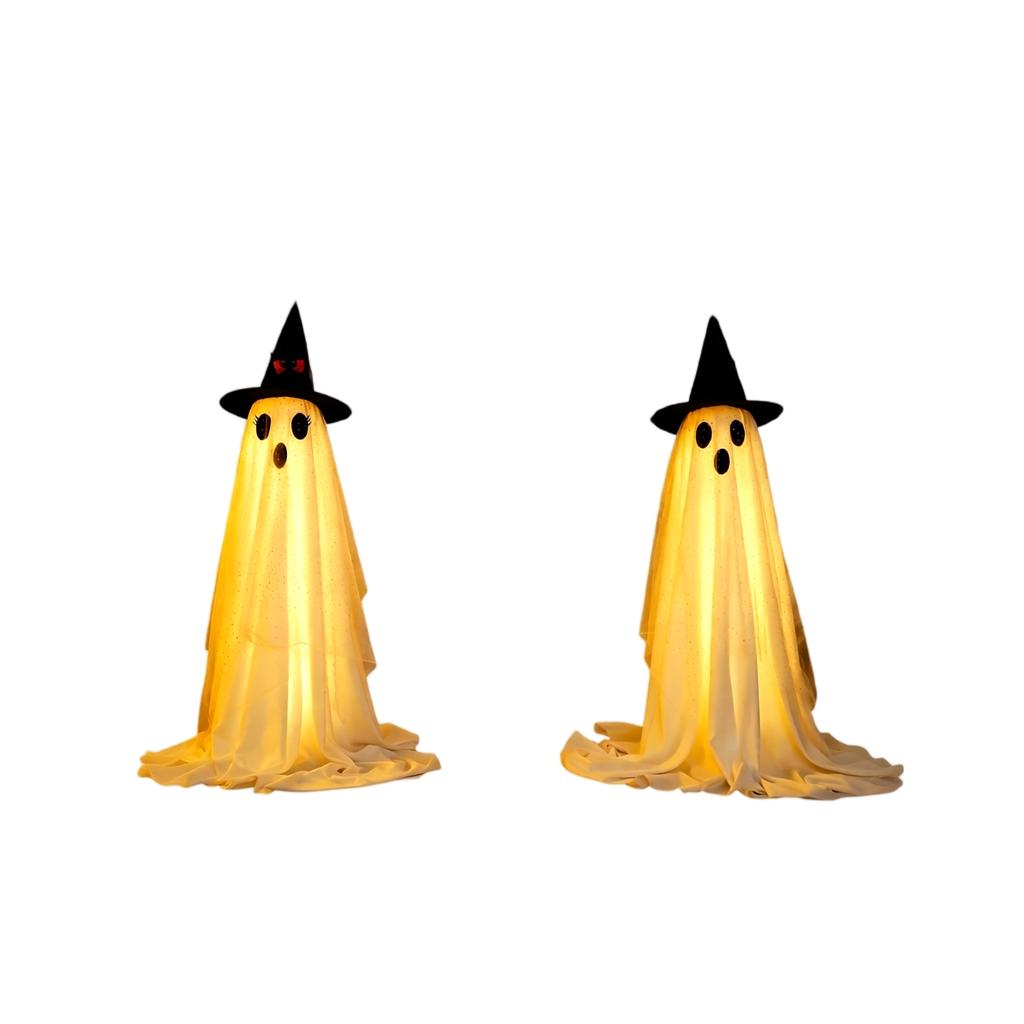 Halloween Decorations Set of 2 Glowing Hat and Standing for Indoor Outdoor Party Porch Decor (60cm)