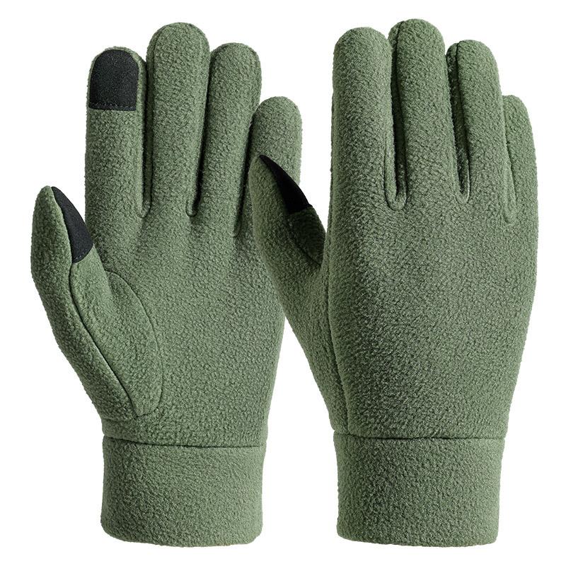 Winter windproof warm gloves men's non-slip microfiber touch screen high elasticity fleece gloves women