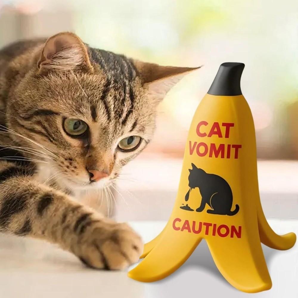 Banana Peel Shape Cat Vomit Caution Sign Gift Warning Sign Cute Dog Vomit Sign  for Home Office