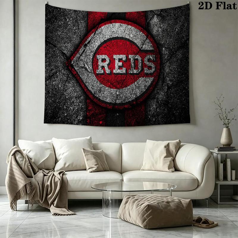 Cincinnati Reds Wall Tapestry Aesthetic Wall Hanging Printed Fabric Blanket Decorative Tapestries for Bedroom Living Room Home Decor