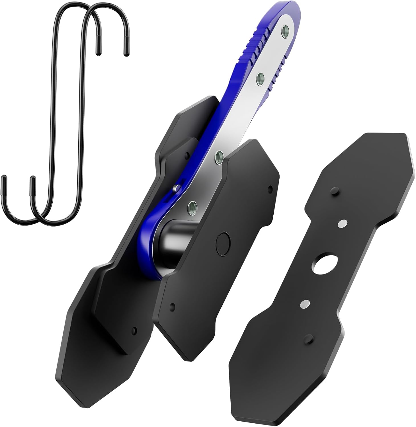 

Car Brake Caliper Press Tool 360 Degree Swing Ratchet Wrench Disc Brake Caliper Piston Spreader with 2 Steel Plates, 2 Hooks синій